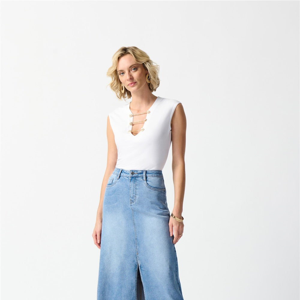 Haut ajusté en jersey de bambou - Taille : 8 - Couleur : Vanille