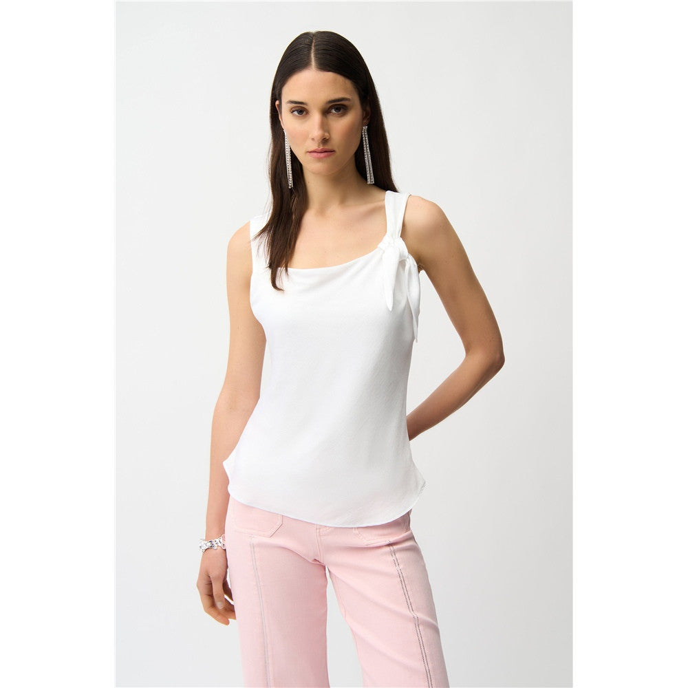 Haut ajusté sans manches avec nœud à l'épaule - Taille : 8 - Couleur : Vanille