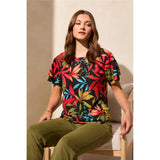 Haut avec manches volantées - Taille : XSMALL - Couleur : Rouge