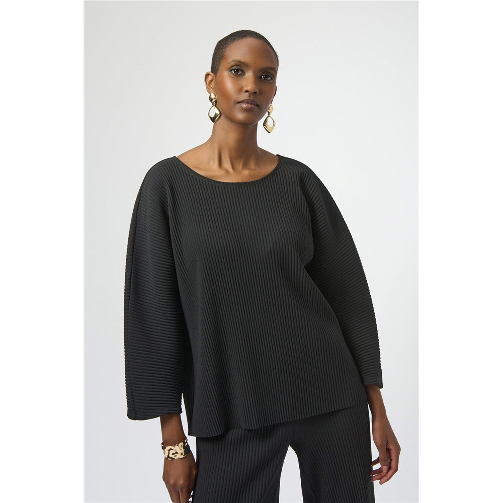 Haut boxy en crêpe de scuba plissé - Taille : 6 - Couleur : Noir