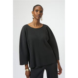 Haut boxy en crêpe de scuba plissé - Taille : 6 - Couleur : Noir