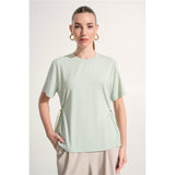 Haut boxy en jersey mémoire avec côtés réglables - Taille : XSMALL - Couleur : Pistache