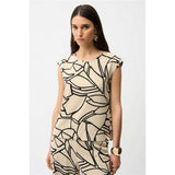 Haut boxy en tissu recyclé à imprimé abstrait - Taille : 12 - Couleur : Beige/Noir