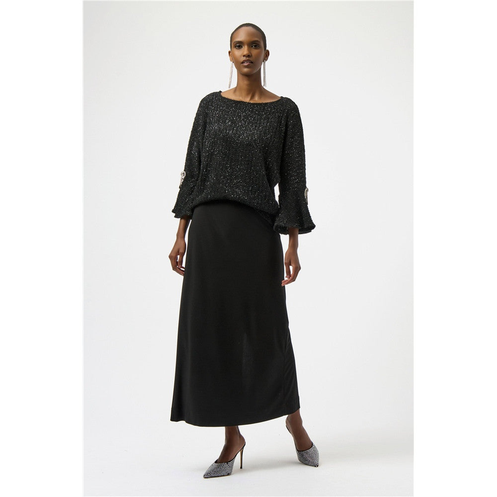 Haut boxy en tricot métallisé duveteux