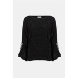 Haut boxy en tricot métallisé duveteux