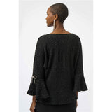 Haut boxy en tricot métallisé duveteux