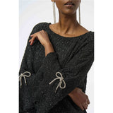 Haut boxy en tricot métallisé duveteux