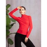 Haut col montant - Taille : SMALL - Couleur : Rouge