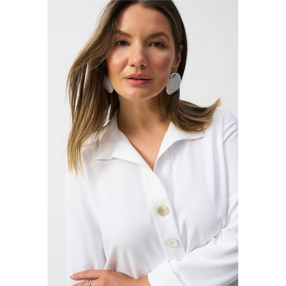 Haut coupe droite en gaze avec boutons
