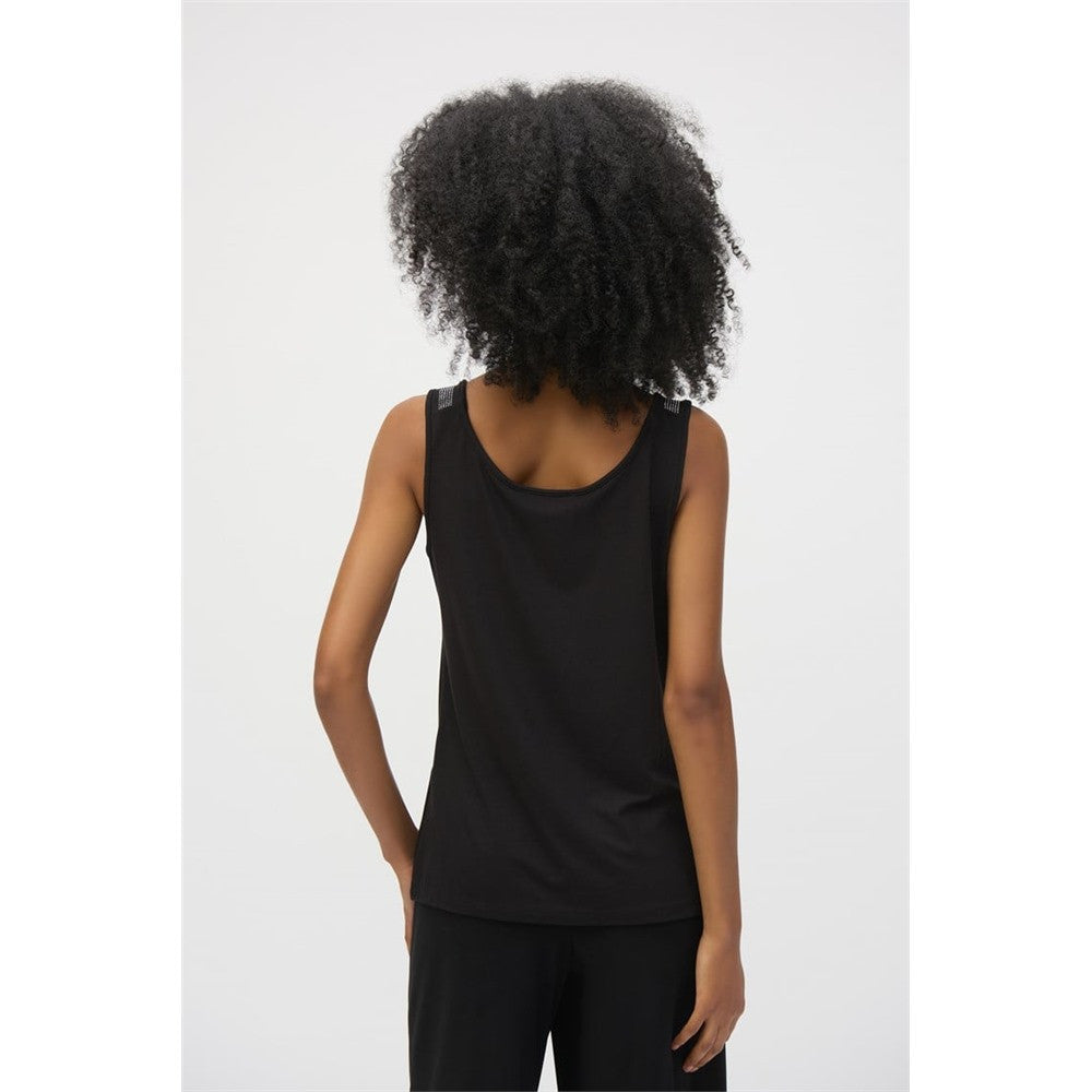 Haut coupe droite sans manches en jersey