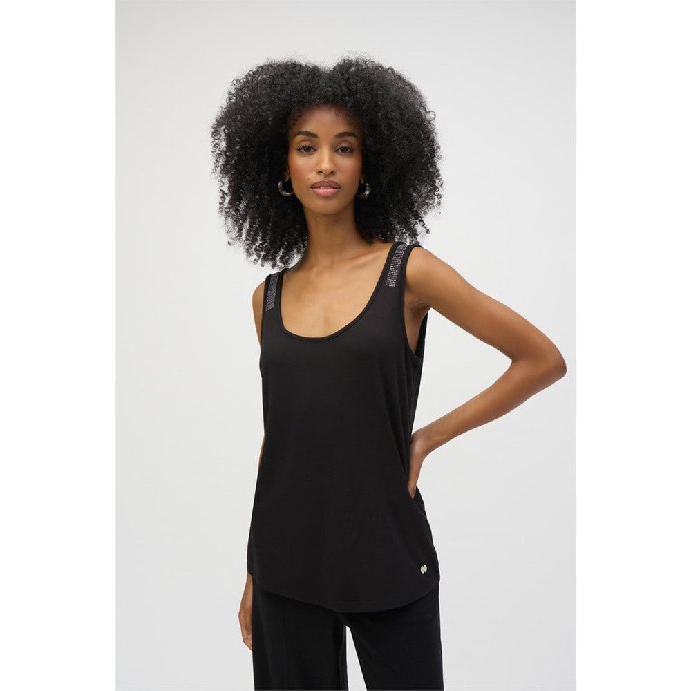 Haut coupe droite sans manches en jersey - Taille : 8 - Couleur : Noir