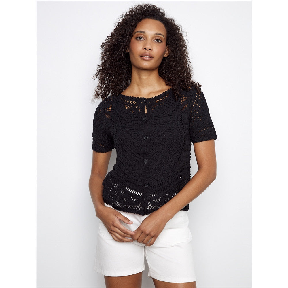 Haut crochet boutonné