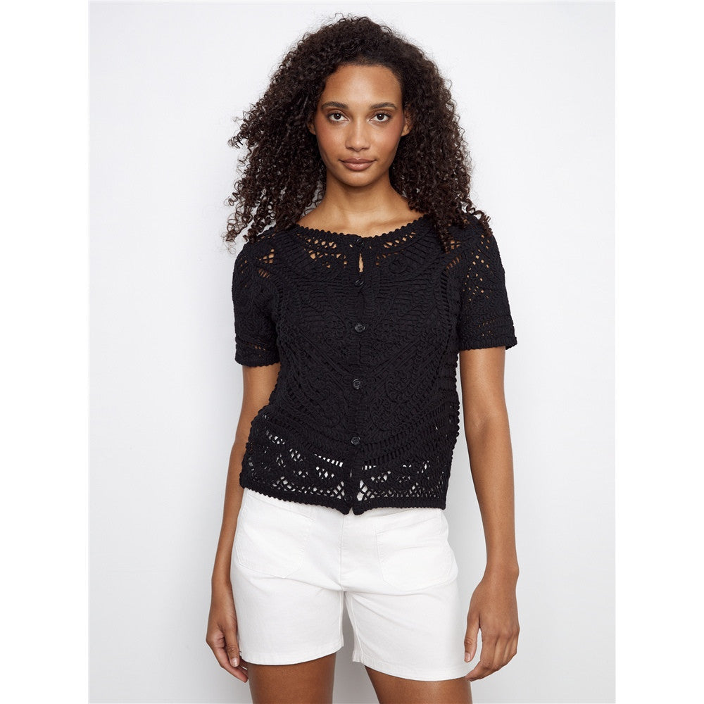 Haut crochet boutonné