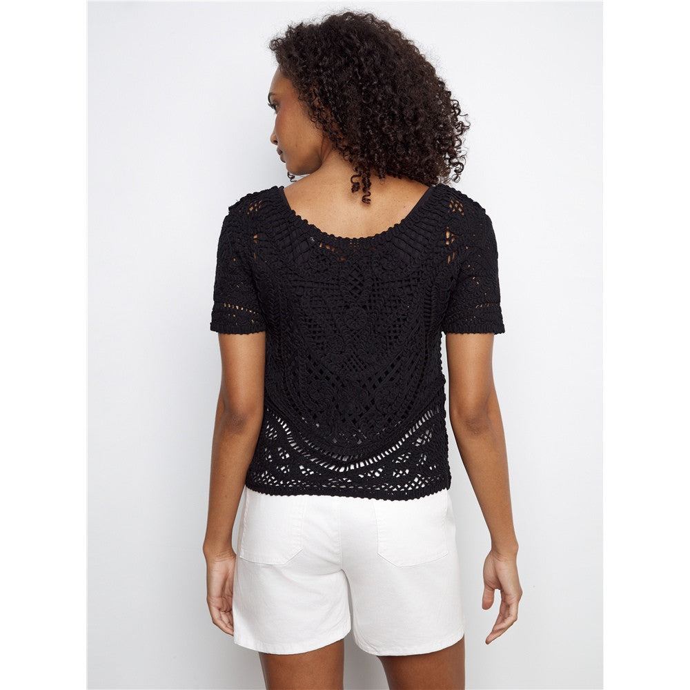 Haut crochet boutonné