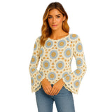 Haut crochet motif circulaire - Taille : M/L - Couleur : Blanc cassé/Multi