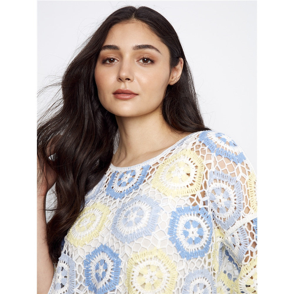 Haut crochet multicolore pastel