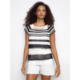Haut crochet rayé - Taille : LARGE - Couleur : Noir