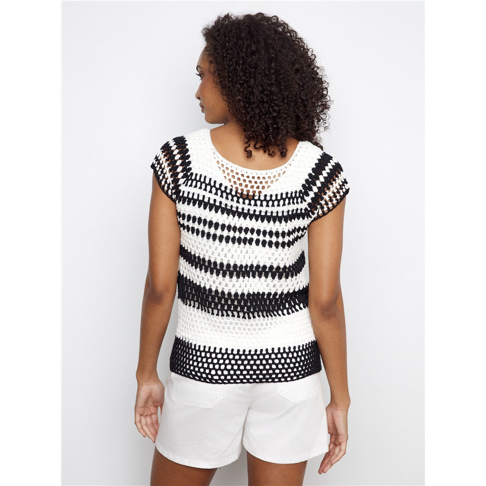 Haut crochet rayé