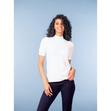 Haut en maille à col montant - Taille : MEDIUM - Couleur : Blanc