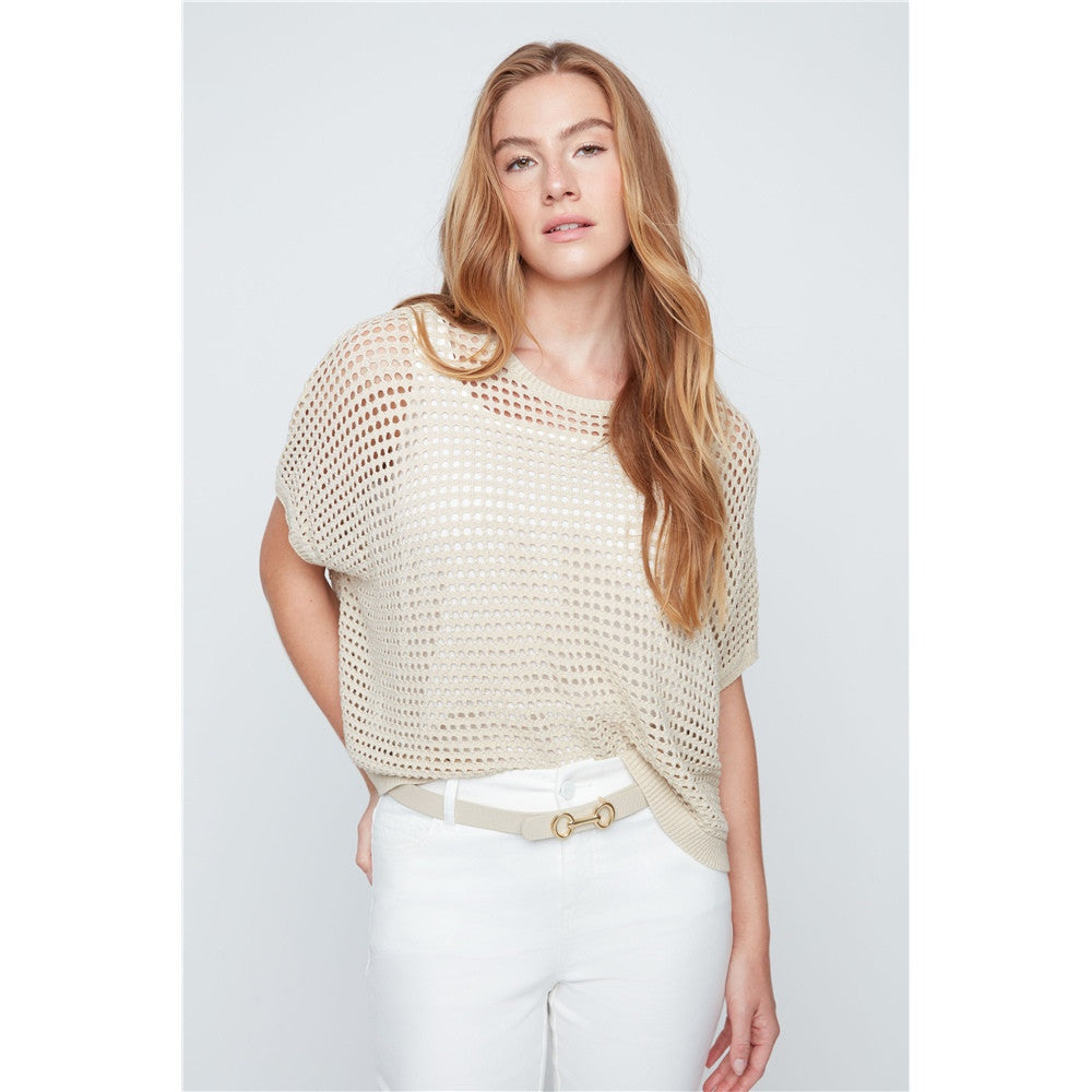 Haut en maille ajourée - Taille : XS/S - Couleur : Or
