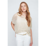 Haut en maille ajourée - Taille : XS/S - Couleur : Or