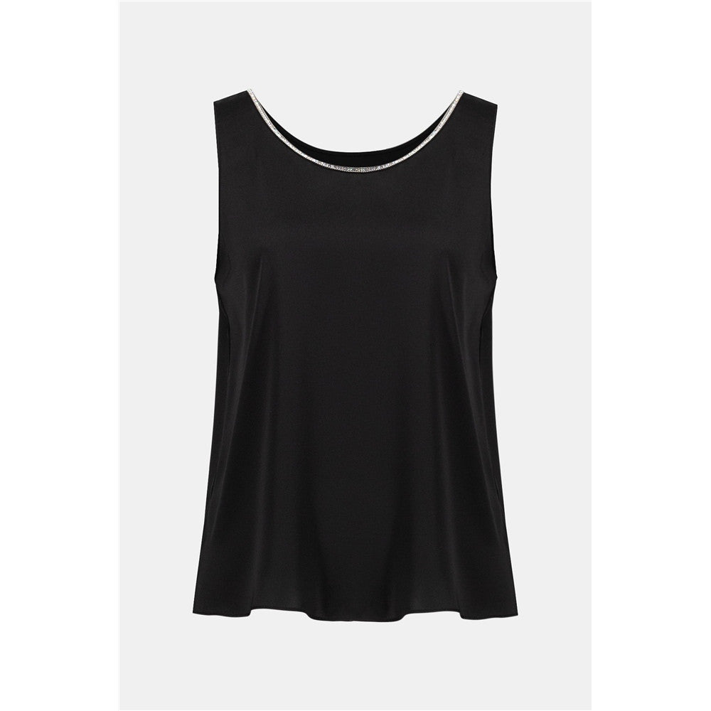 Haut en satin recyclé avec bordure en strass