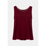 Haut en satin recyclé avec bordure en strass - Taille : 6 - Couleur : Bourgogne
