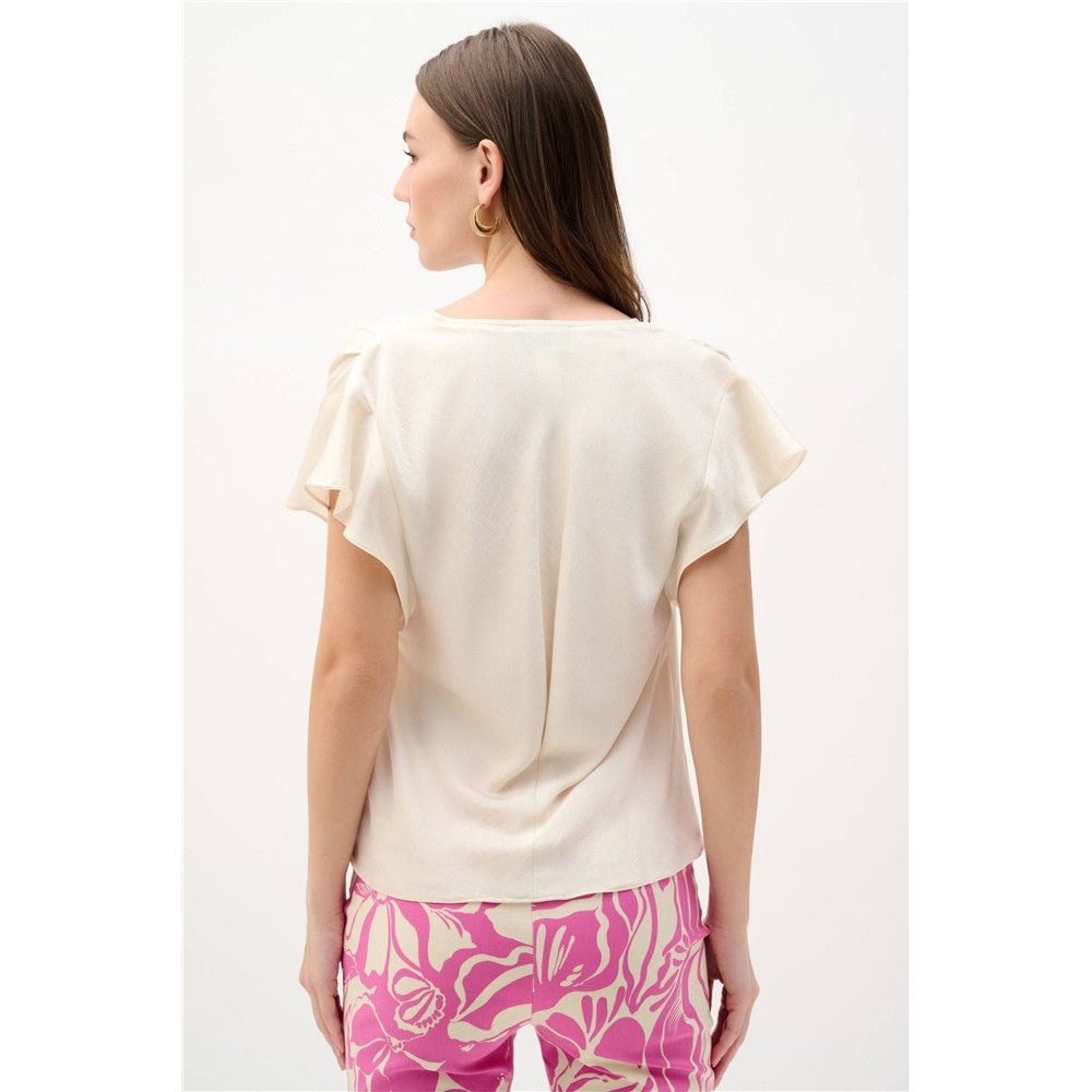 Haut en satin recyclé avec manches papillon