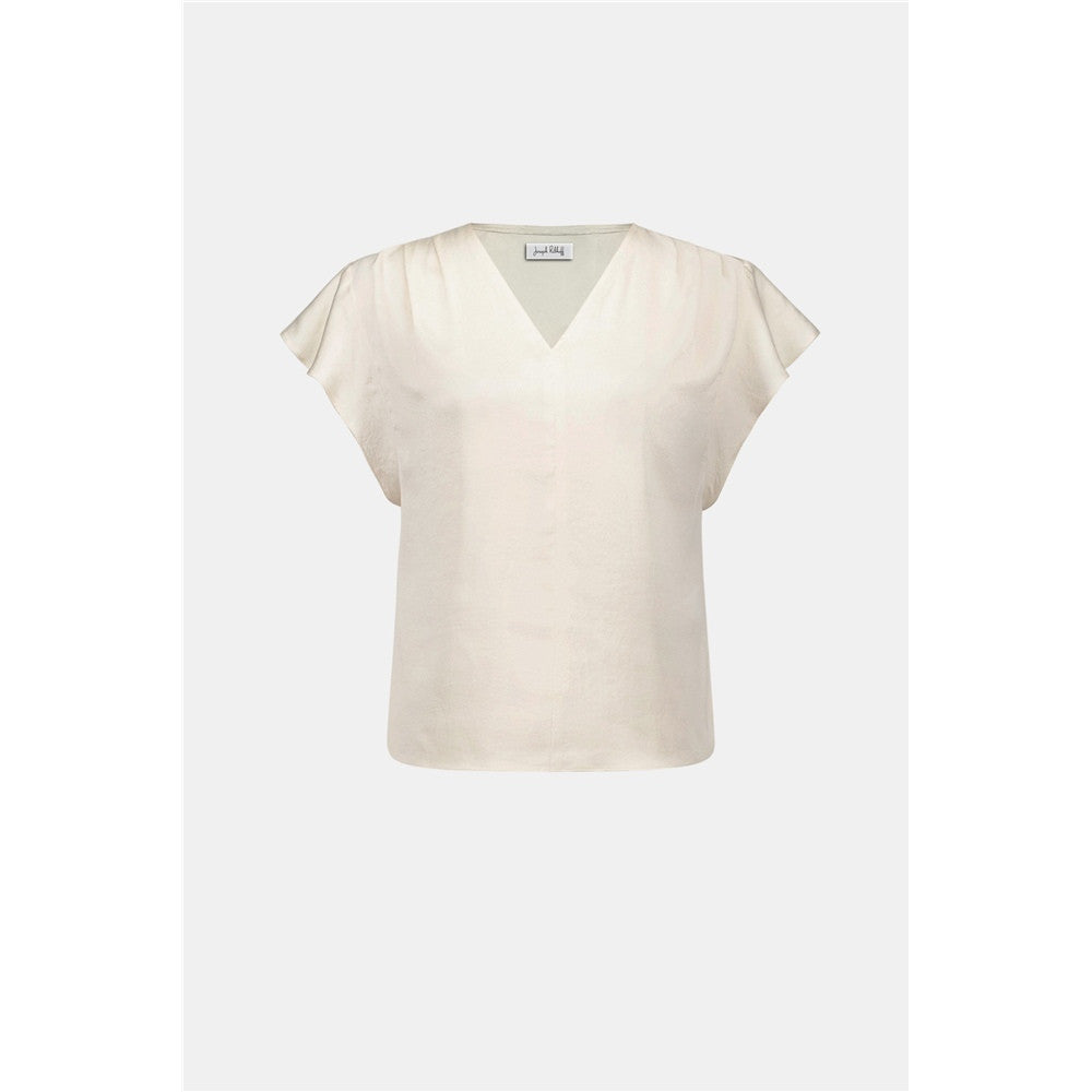 Haut en satin recyclé avec manches papillon