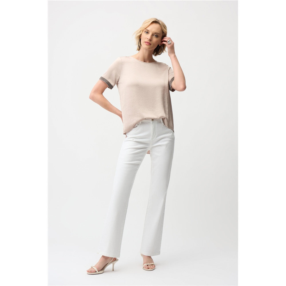 Haut en satin recyclé avec ornements en strass