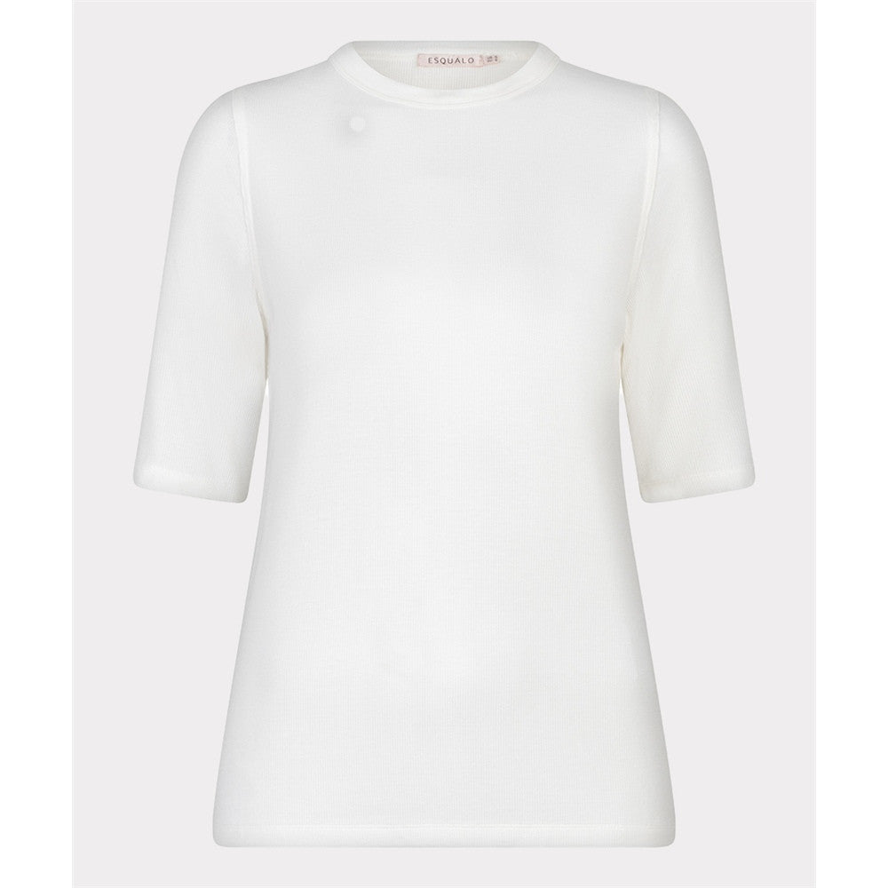 Haut en tricot côtelé manches 3/4