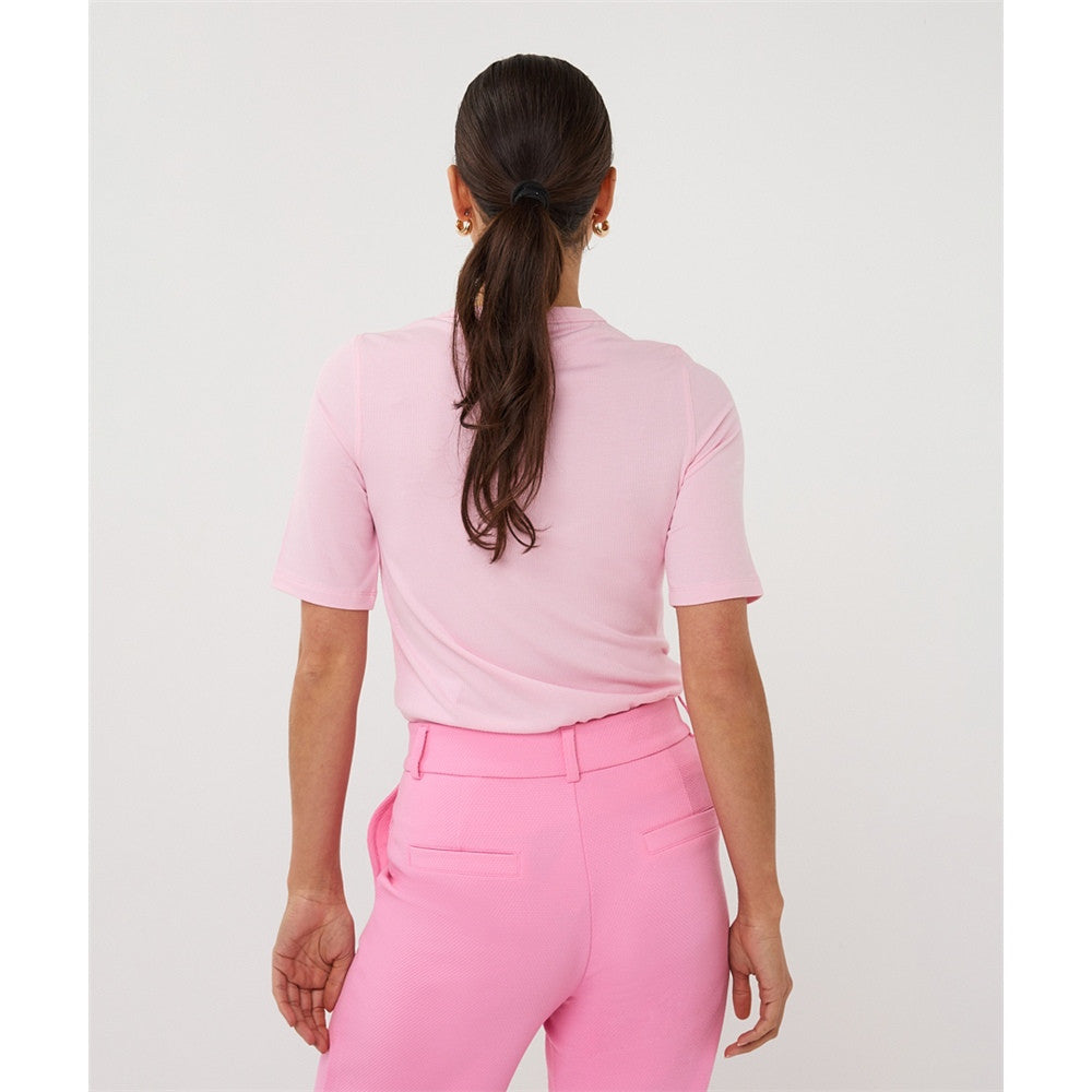 Haut en tricot côtelé manches 3/4