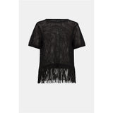 Haut en tricot de viscose avec bordure à franges