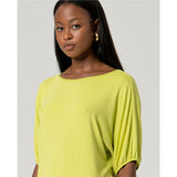 Haut fluide à encolure ronde - Taille : MEDIUM - Couleur : Lime