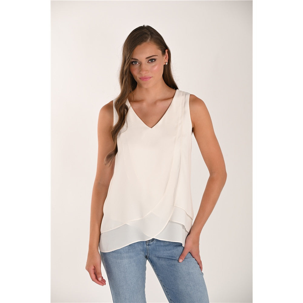 Haut fluide asymétrique - Taille : 6 - Couleur : Ivoire