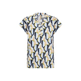 Haut imprimé graphique - Taille : SMALL - Couleur : Bleu/Multi