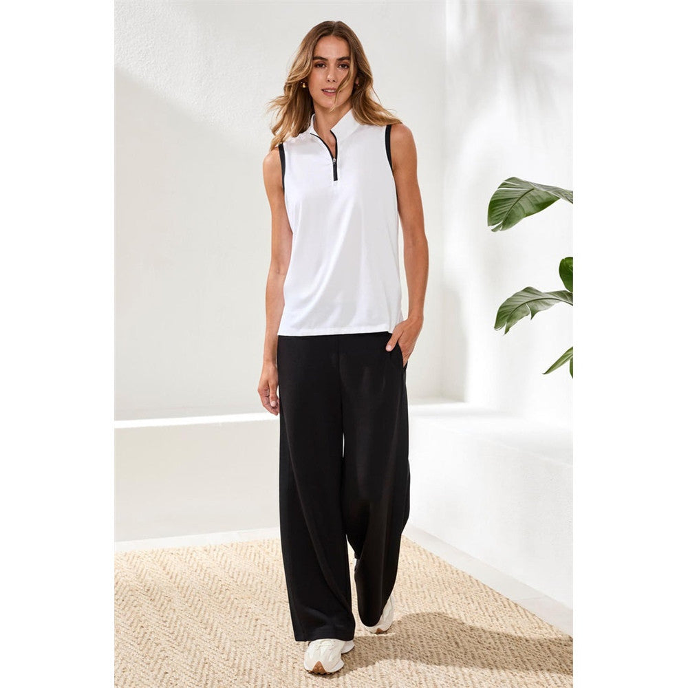 Haut sans manches à col montant et fermoir - Taille : XSMALL - Couleur : Blanc