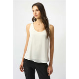 Haut sans manches en satin martelé - Taille : 6 - Couleur : Blanc Hiver