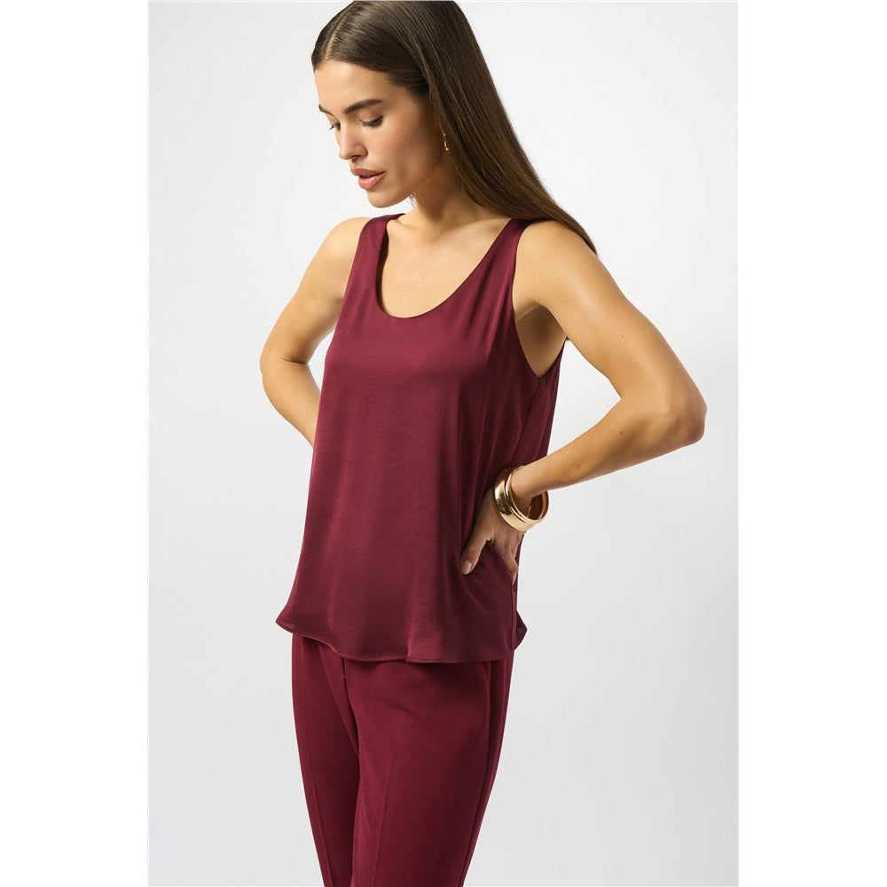 Haut sans manches en satin martelé - Taille : 6 - Couleur : Bourgogne
