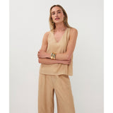 Haut satiné sans manches - Taille : 10 - Couleur : Sable