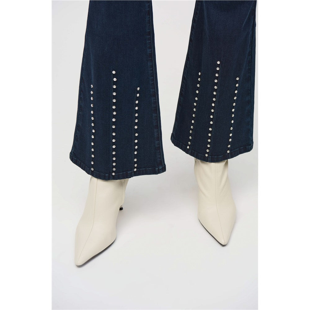 Jean jambe large avec brillance