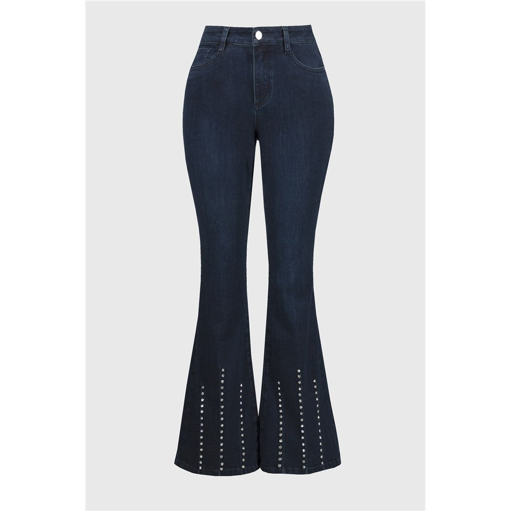 Jean jambe large avec brillance