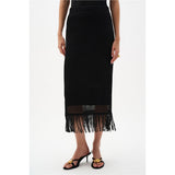Jupe à enfiler avec bordure à franges - Taille : XSMALL - Couleur : Noir