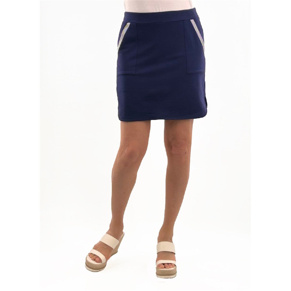 Jupe avec bandes lignées - Taille : XSMALL - Couleur : Marine