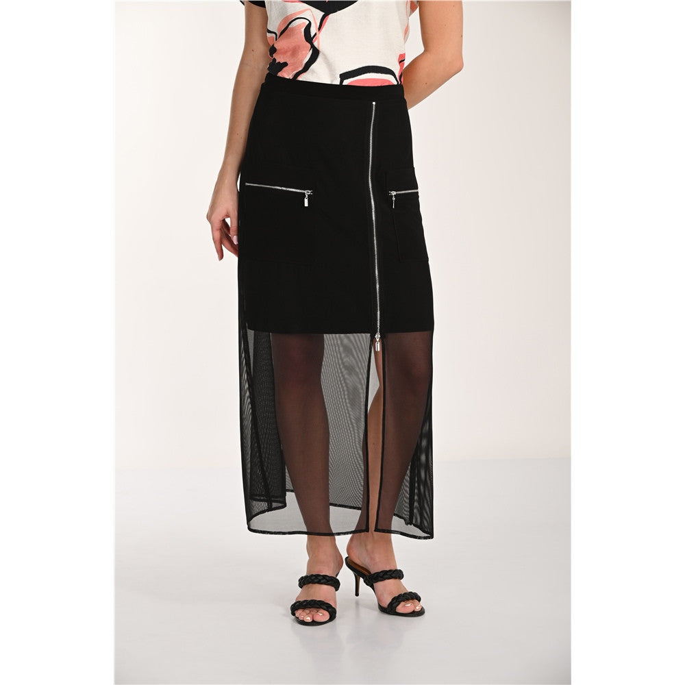 Jupe avec fermoir et filet au bas - Taille : 8 - Couleur : Noir