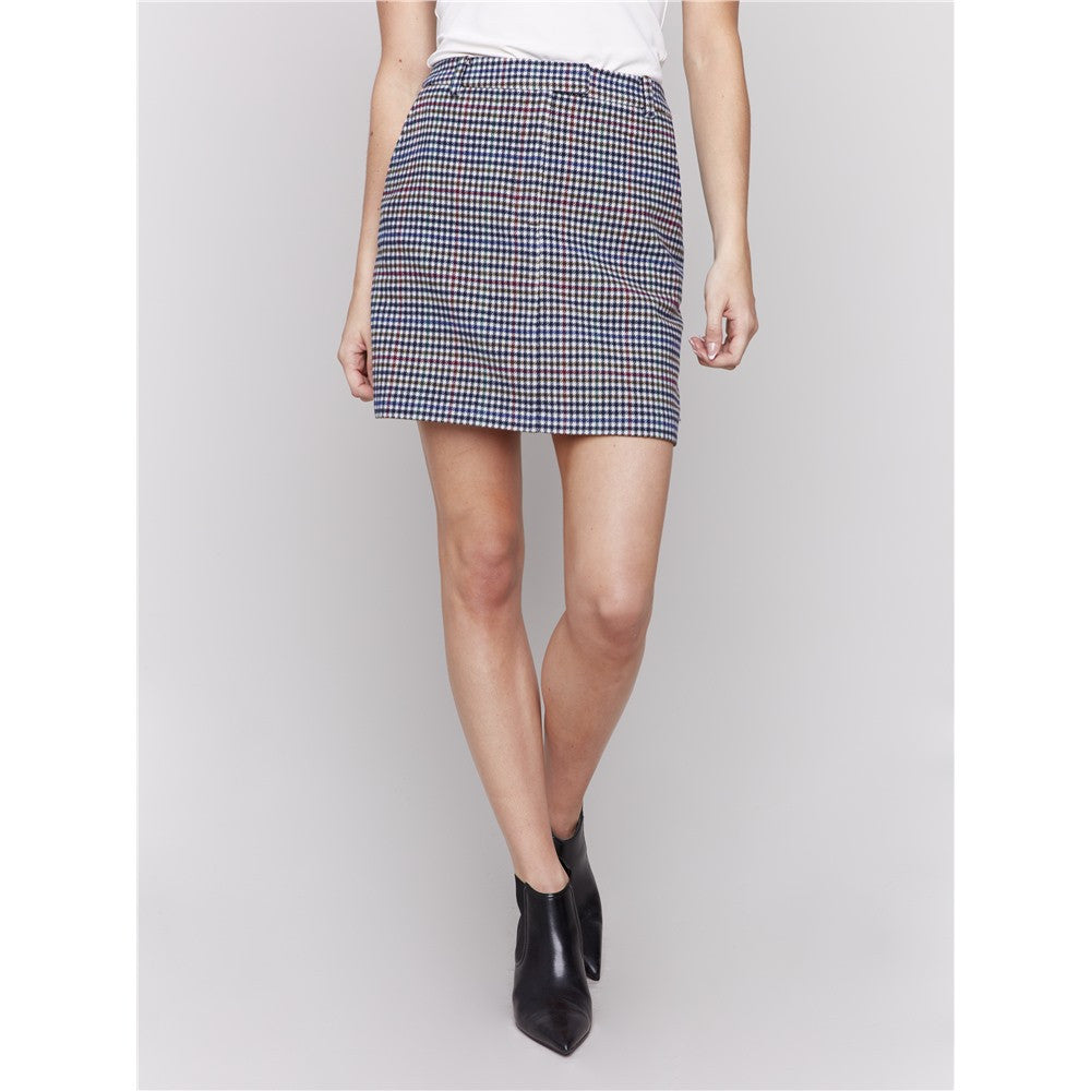 Jupe courte avec carreaux - Taille : 4 - Couleur : Amande