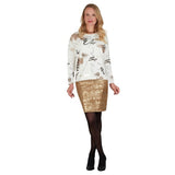 Jupe courte avec écritures - Taille : SMALL - Couleur : Or
