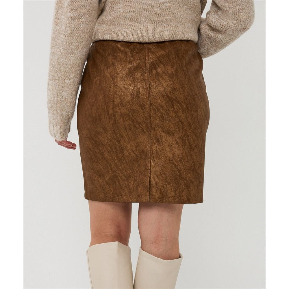 Jupe courte en cuir vegan