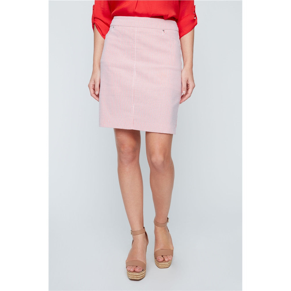 Jupe-culotte rayée - Taille : 8 - Couleur : Rouge