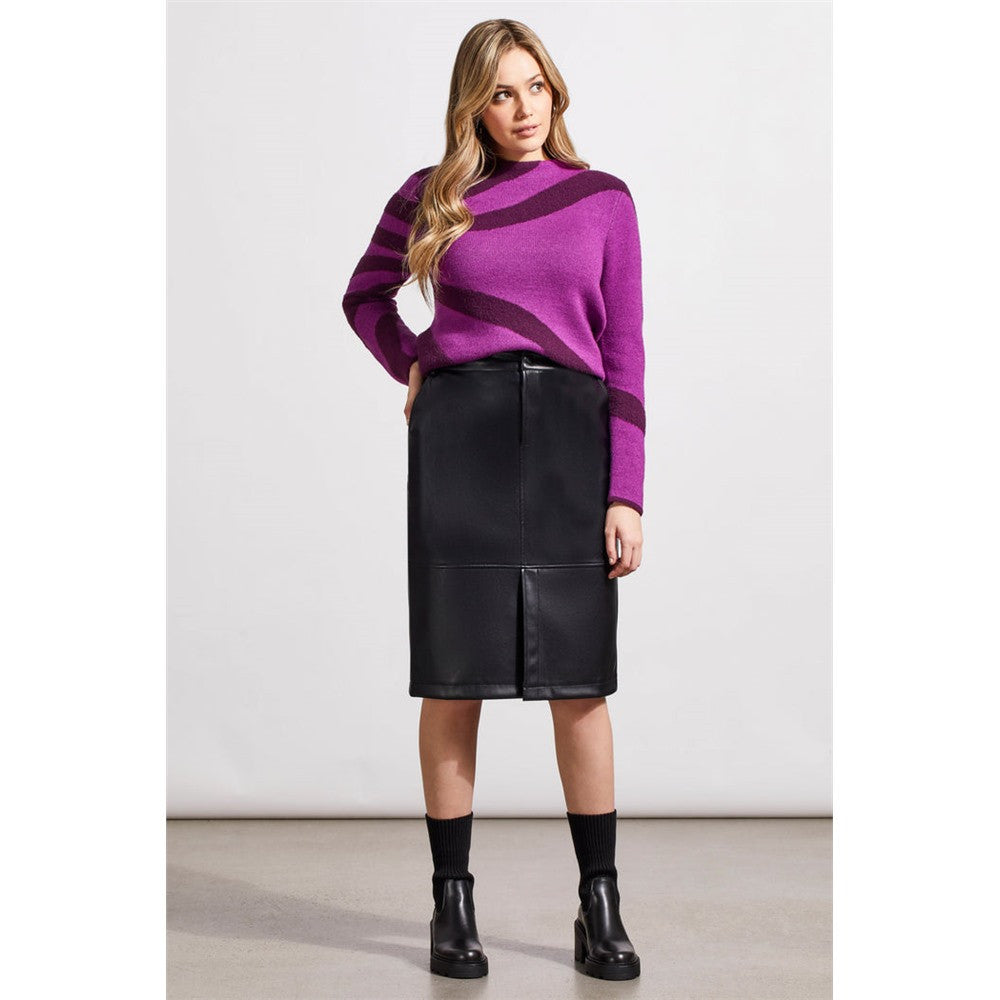 Jupe en cuir vegan - Taille : 4 - Couleur : Noir